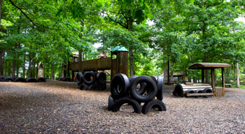 The tire playground at the Hilton Area of Patapsco Valley State Park