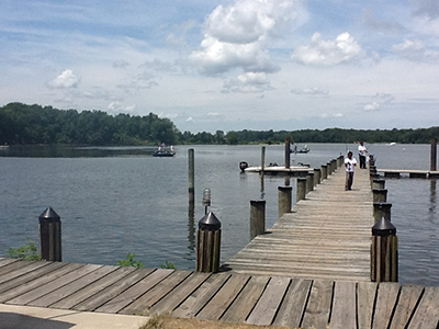 Pier and boat slips in Smallwood State Park