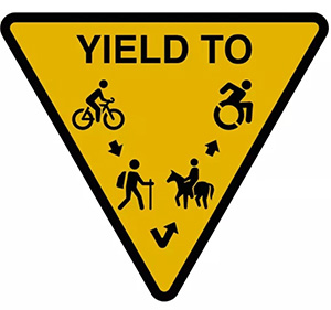 accessible yield triangle trail etiquette