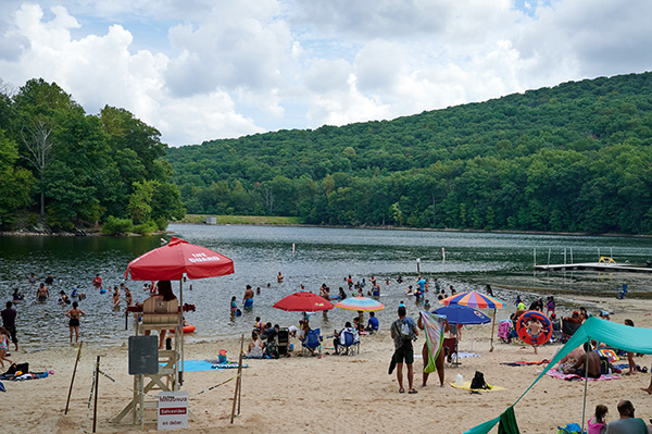 Beach scene at Cunninghm Falls State Park