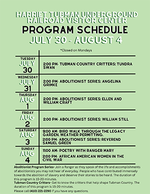 HTURR Program Schedule July 30-August 4