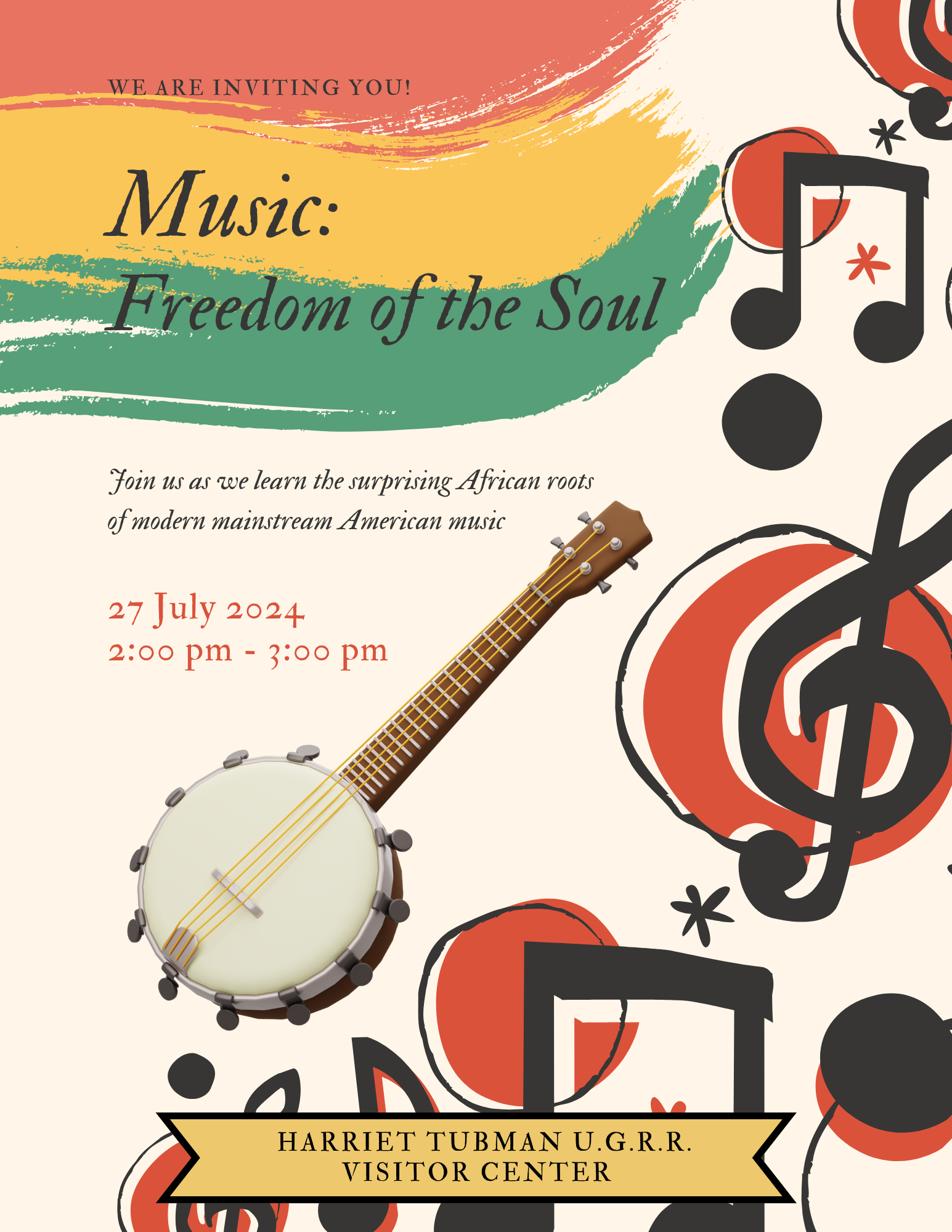 Music program on July 27 at Harriet Tubman Underground Railroad