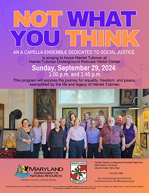 HTURR event flyer Not What You Think a capella ensemble