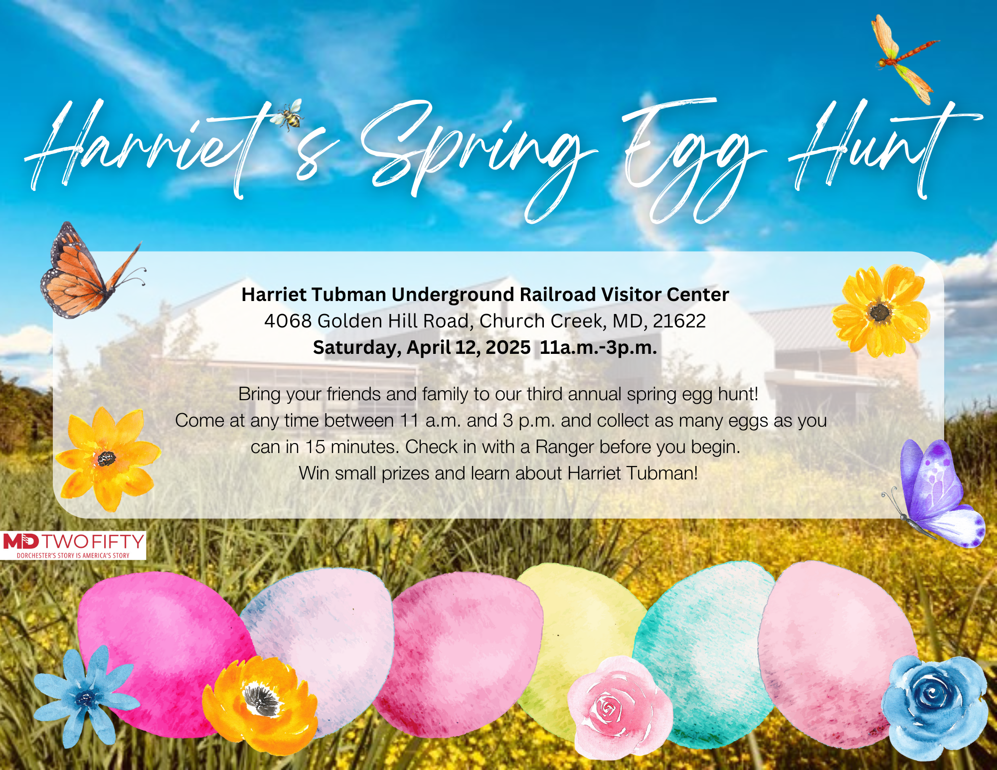 flyer for Harriet's Spring Egg Hunt