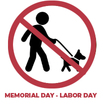 No pets allowed Memorial Day - Labor Day