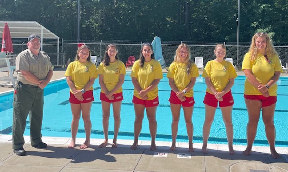 Lifeguards by the pool at Pocomoke