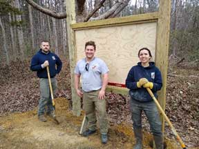 VCC members building a park information sign