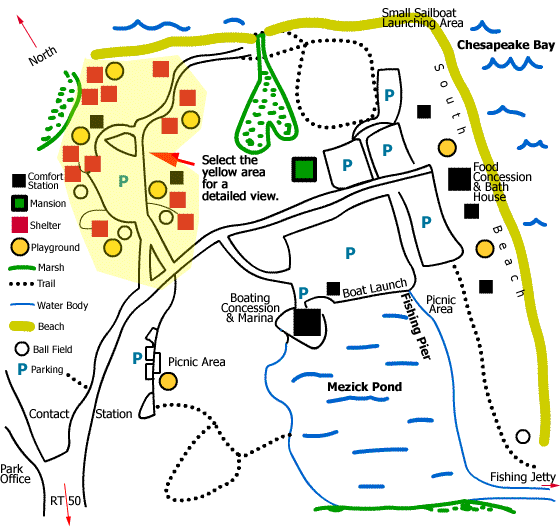 Map of Sandy Point State Park
