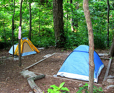 Campsite with two tents