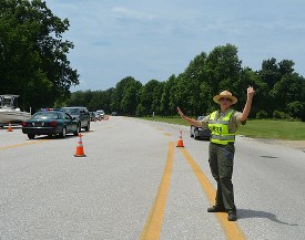 Ranger directing traffic