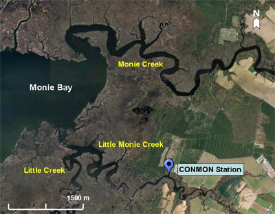 Aerial view of CONMON Station at Monie Bay
