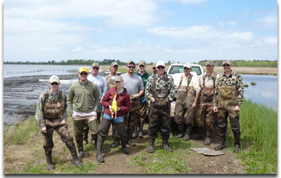 Volunteers at Deal Islland WMA Impoundment Restoration