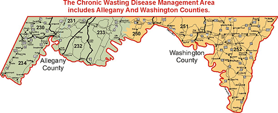 2019 Chronic Wasting Disease Maryland Map