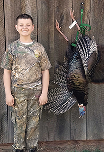 Junior Hunter Anthony A Houser took a 23.3-pound wild turkey with two beards (11 and 9.75 inches).  