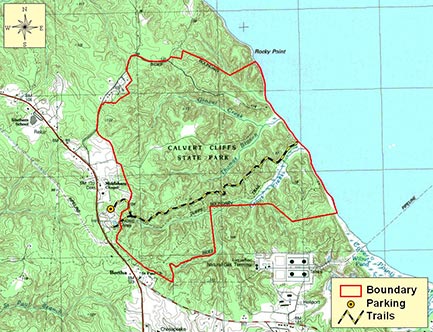 DNR Map of Calvert Cliffs Natural Area
