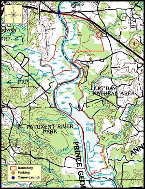 DNR Map of Jug Bay Natural Area
