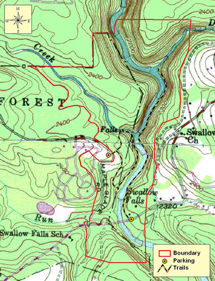 MD DNR Map of Swallow Falls Natural Area 