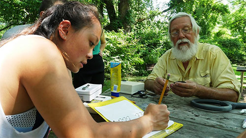 Scientists working in the field