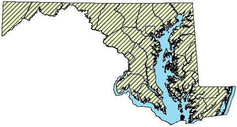 Eastern Ratsnake - Distribution in Maryland