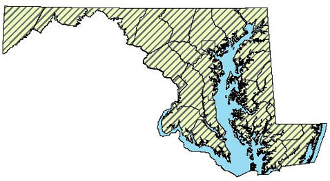 Dekay’s Brownsnake - Distribution in Maryland
