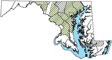 Maryland Distribution Map for Red-eared Slider