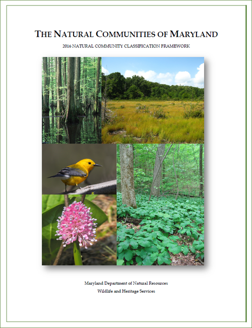 Cover of The Natural Communitites of Maryland 2016 Natural Community Classification Framework