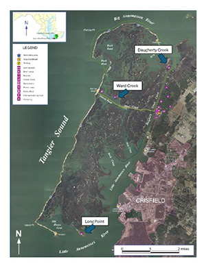 Links to PDF version Janes Island Backcountry Site Map. Links to PDF version